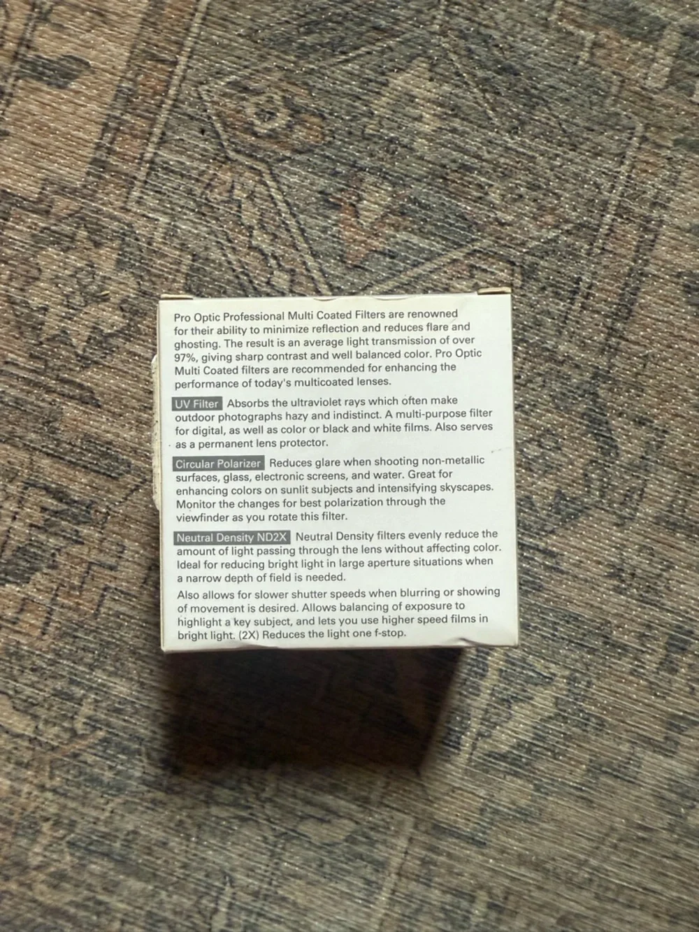 Camera Lens Filter Kit Box‎ - White